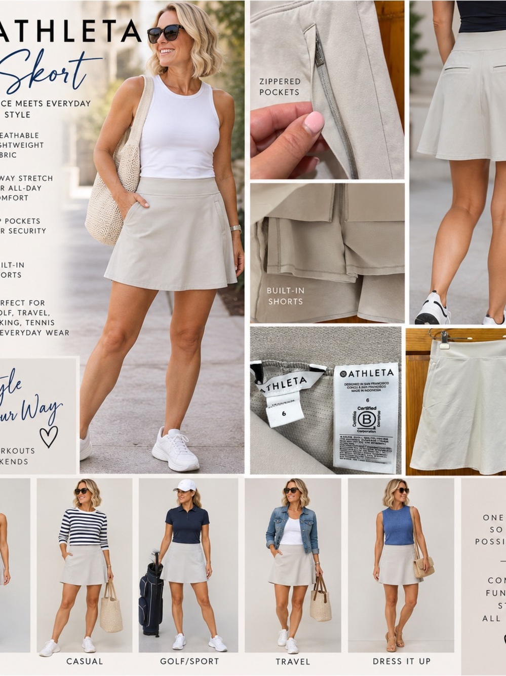 Athleta Circle Skort with Built-In Shorts